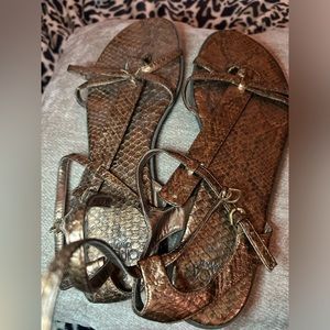 SNAKE PRINT GLADIATOR SANDALS